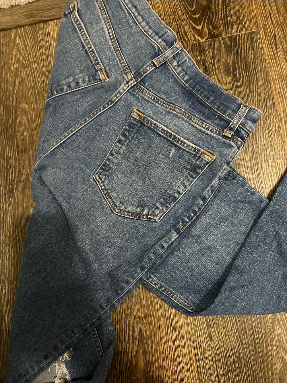 Abercrombie & Fitch Blue High-Rise Straight-Leg Jeans 29/8L - Picture 3 of 3